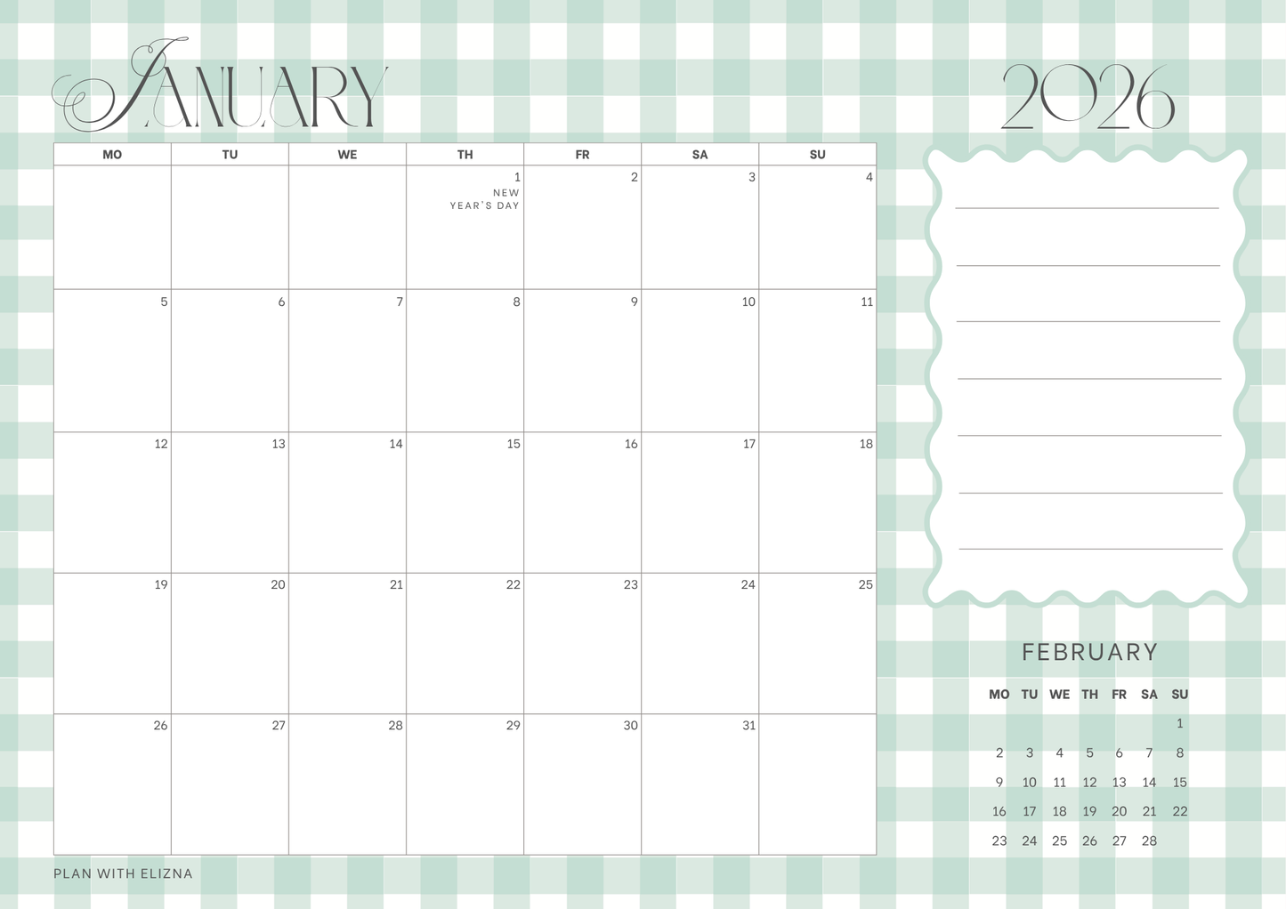 2026 Desk Calendar - Alia