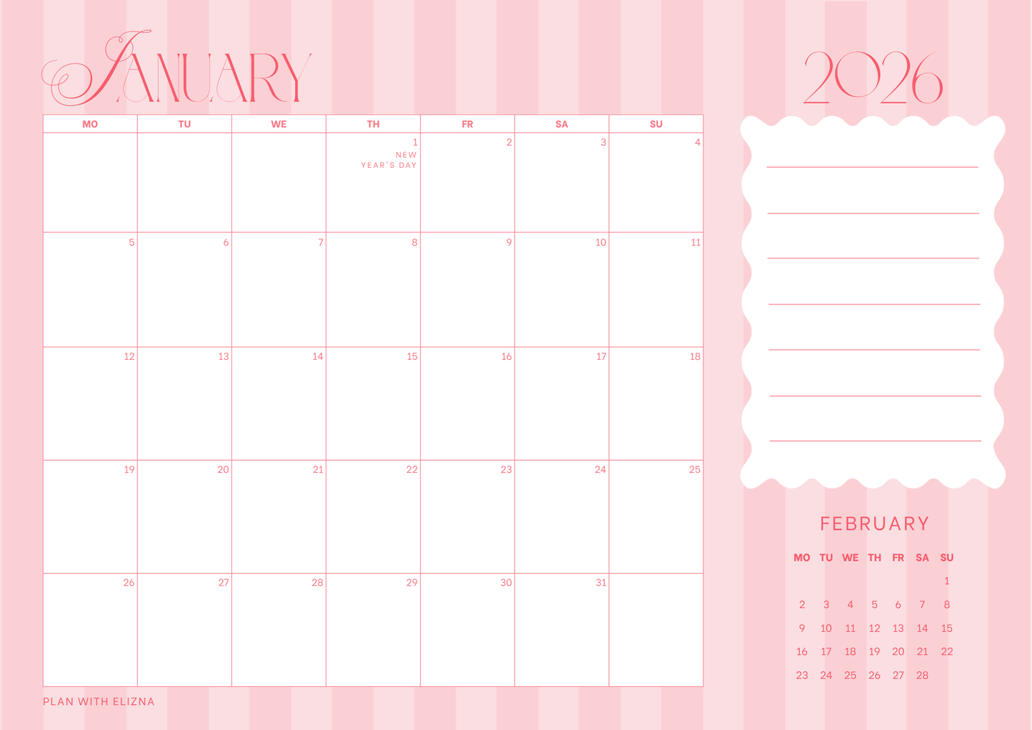 2026 Desk Calendar - The Rosie