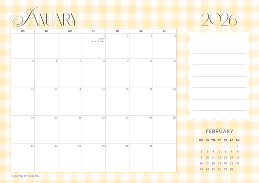 2026 Desk Calendar - Zoe