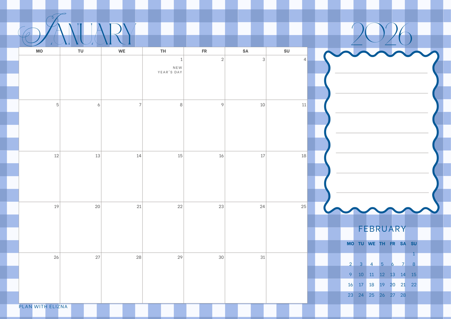 2026 Desk Calendar - Sophia