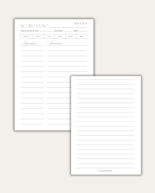Recipe Journal - Fiona