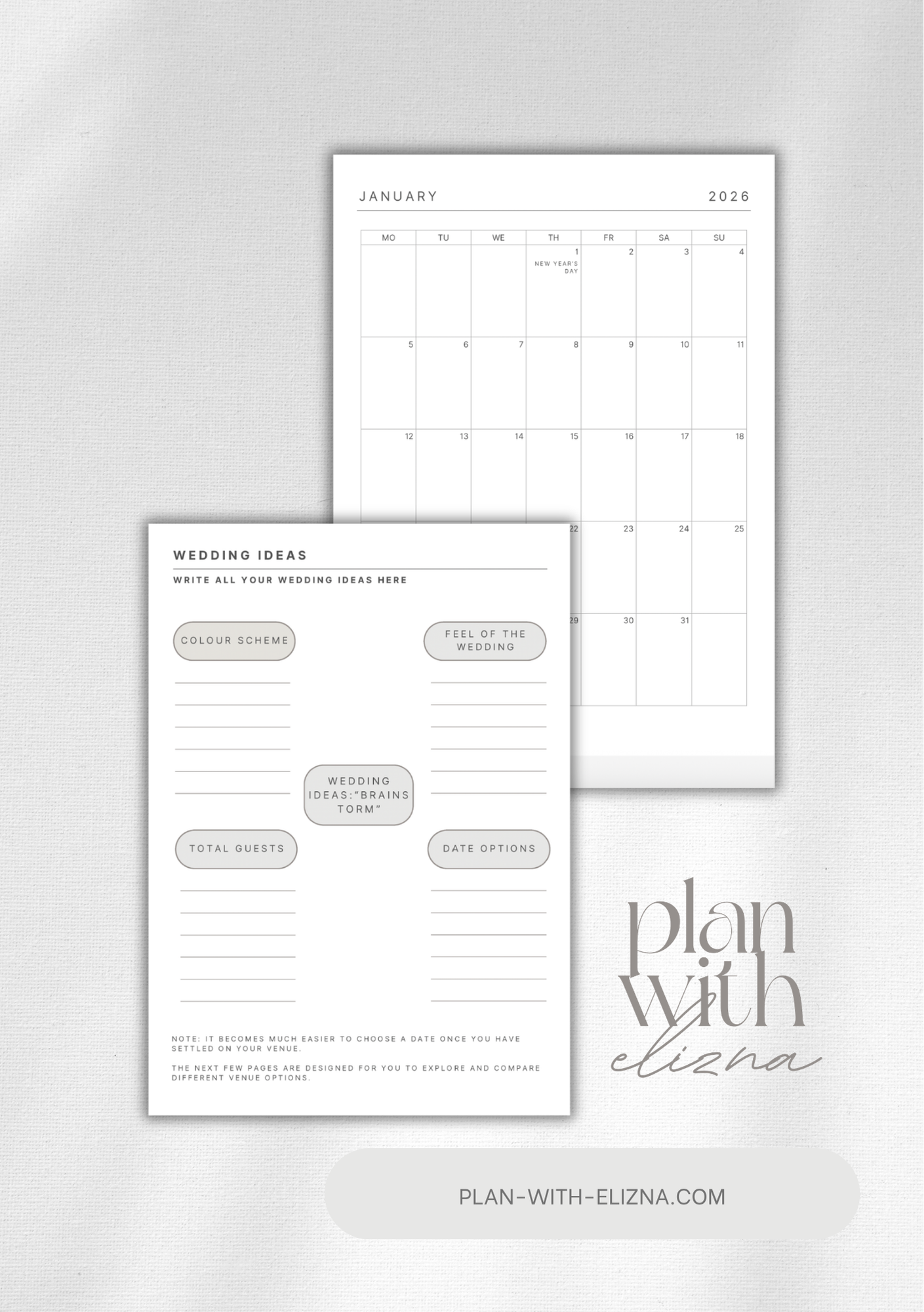 Personalised Wedding Planner Journal