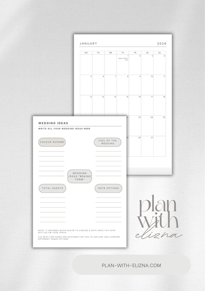 Personalised Wedding Planner Journal