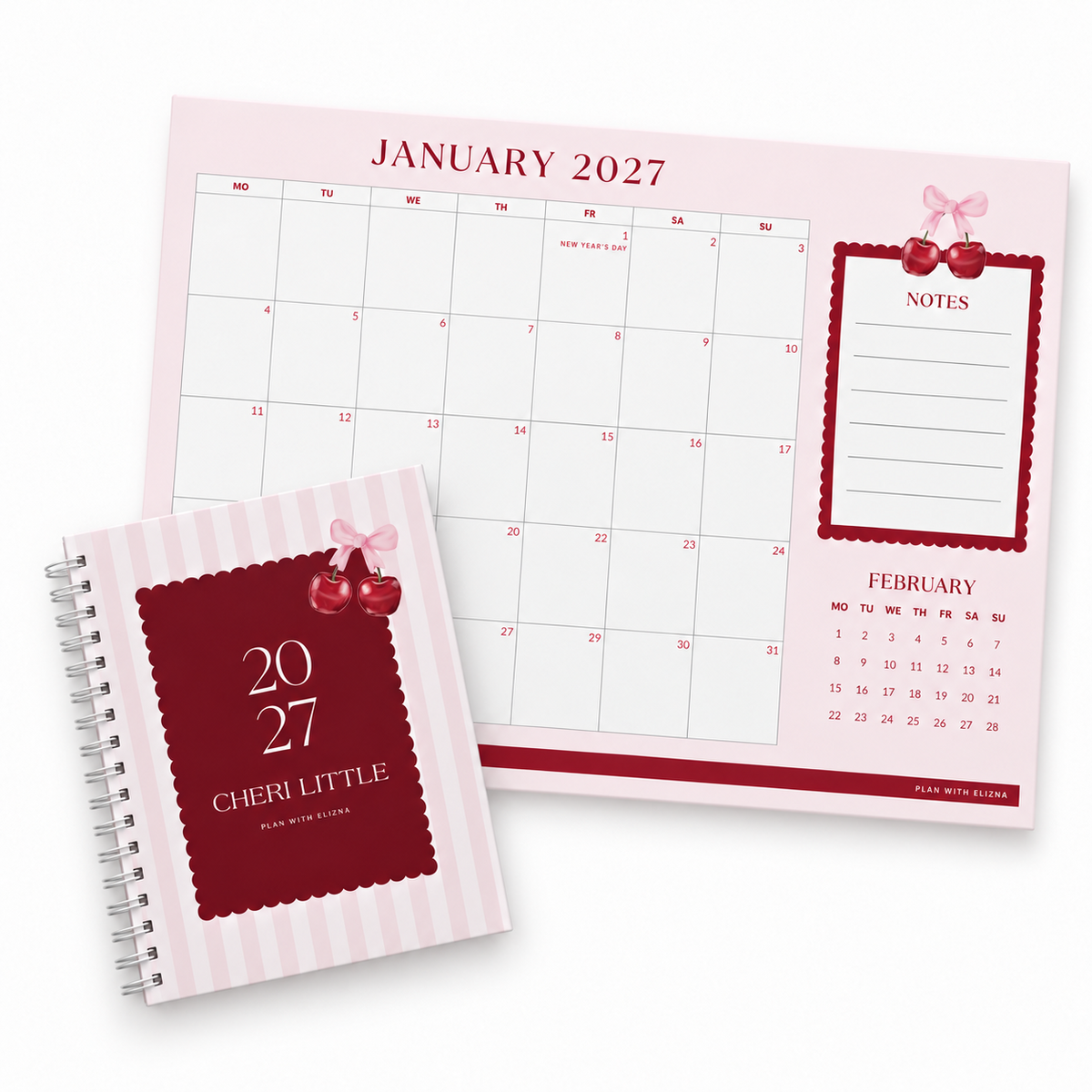 Cheri 2027 daily diary and matching desk calendar bundle product photo