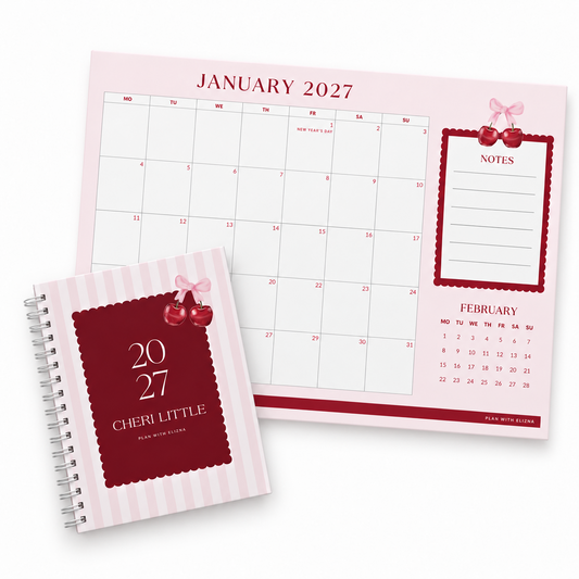 Cheri 2027 weekly diary and matching desk calendar bundle product photo