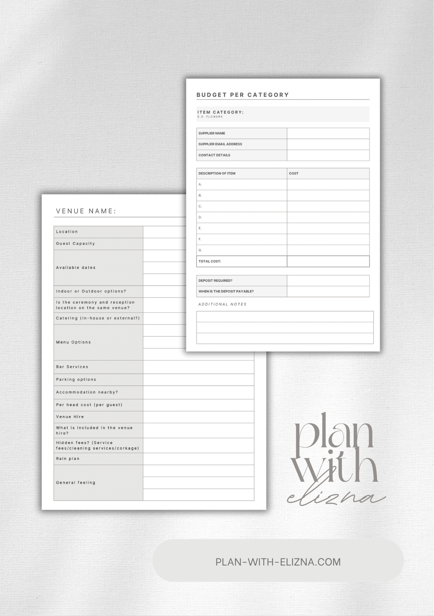 Personalised Wedding Planner Journal