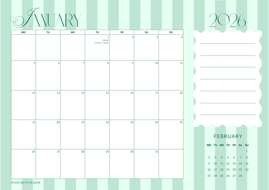 2026 Desk Calendar - The Cecilia