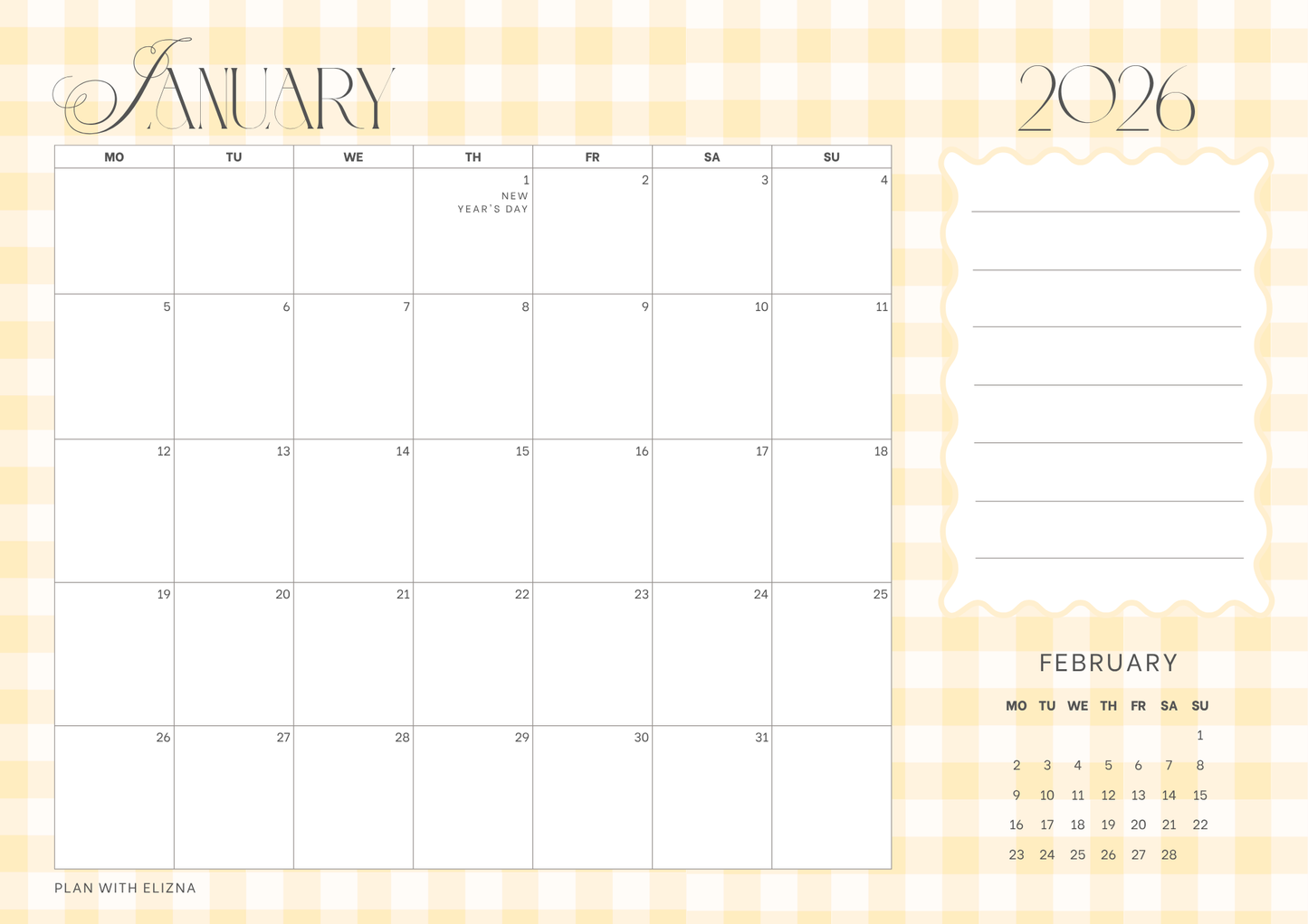 2026 Desk Calendar - Zoe