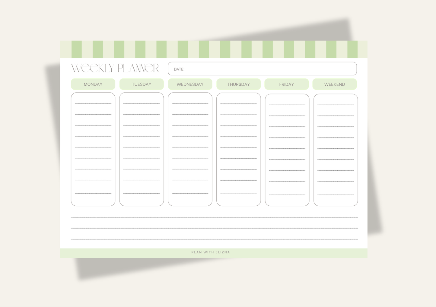 Printable Weekly Planner - The Jane