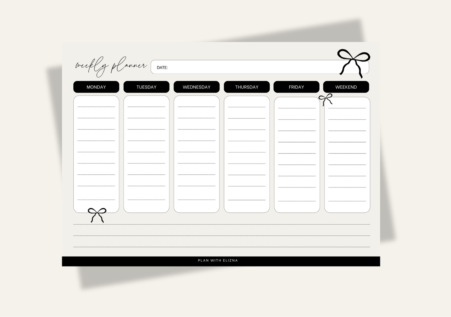 Printable Weekly Planner - The Chanel