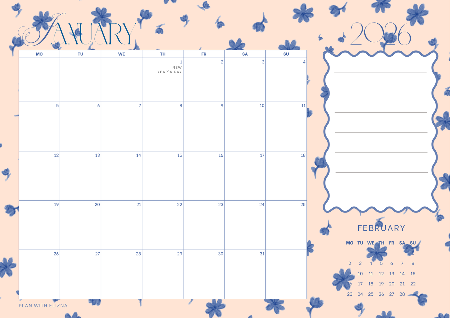 2026 Desk Calendar - Zarah
