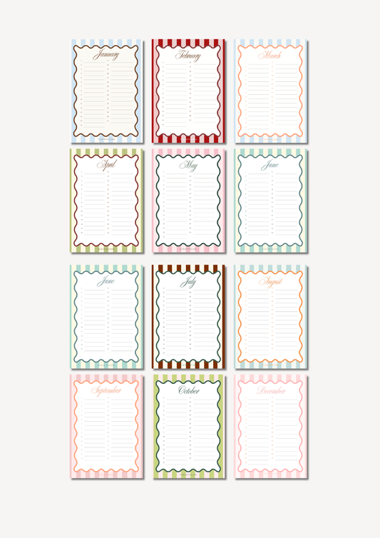 Birthday Calendar