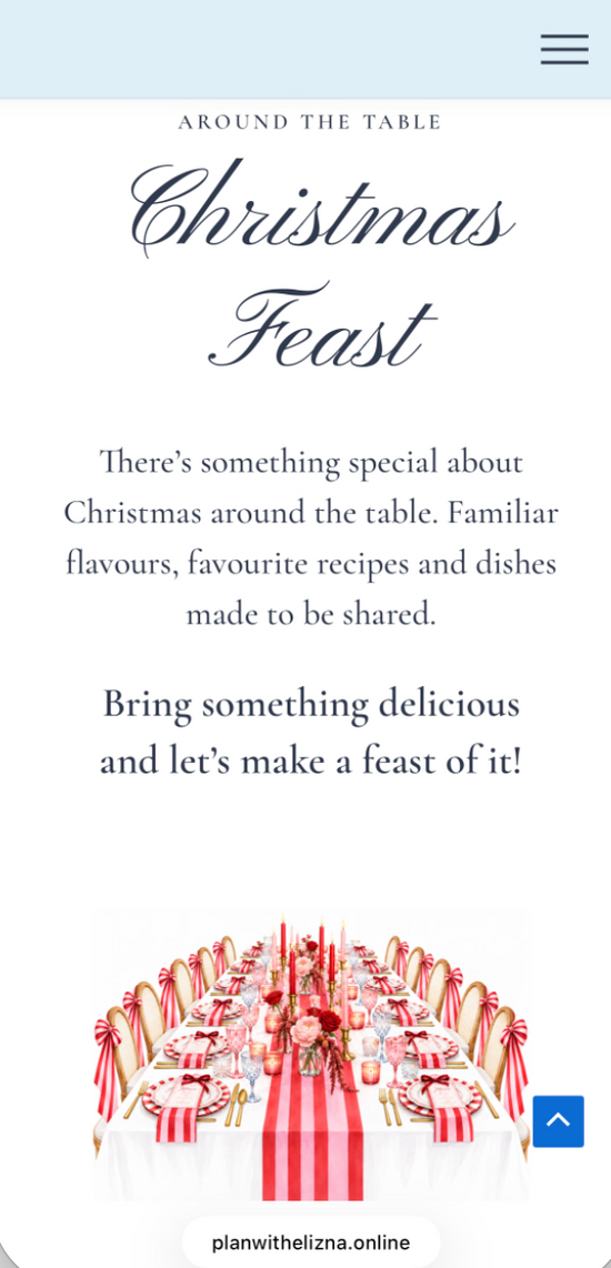 Mobile Christmas website preview