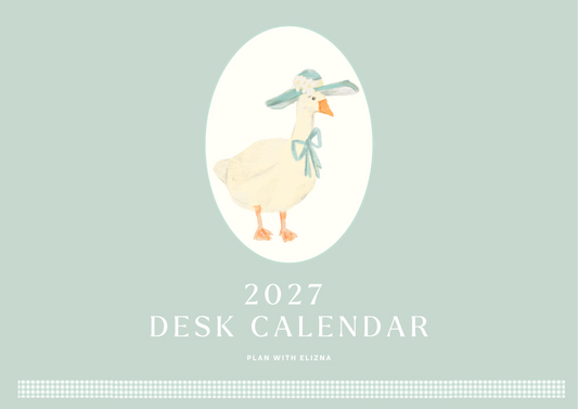 Emelia 2027 desk calendar illustrated goose cover
